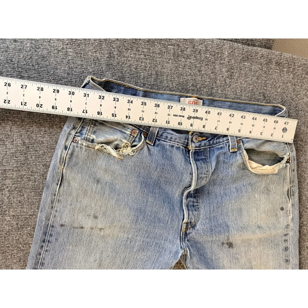 Levi's‎ 501 Vintage Mens Jeans 36x30 Button Fly Red Tab Distressed Straight Leg